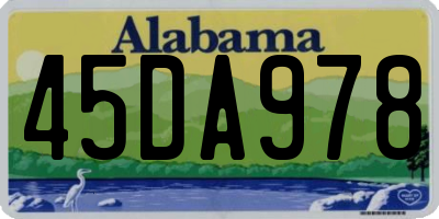 AL license plate 45DA978