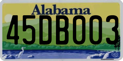 AL license plate 45DB003