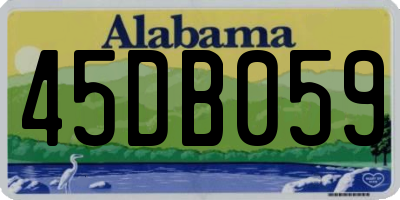 AL license plate 45DB059