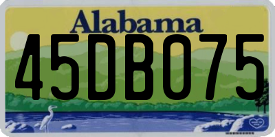 AL license plate 45DB075