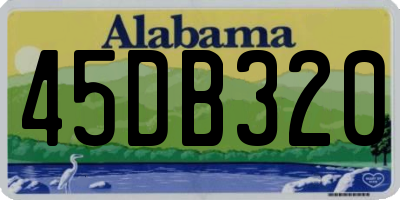 AL license plate 45DB320