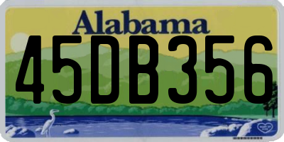 AL license plate 45DB356