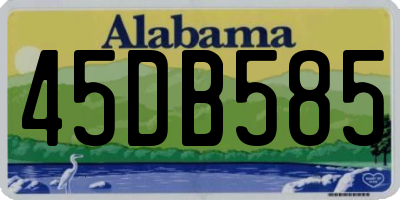 AL license plate 45DB585