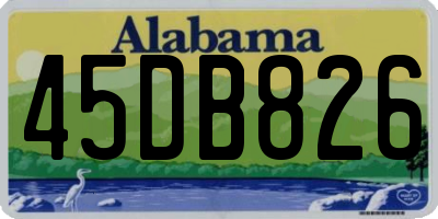 AL license plate 45DB826