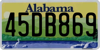 AL license plate 45DB869