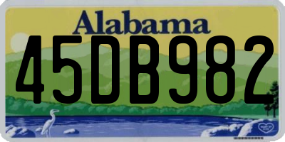 AL license plate 45DB982