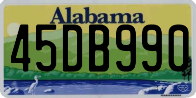 AL license plate 45DB990