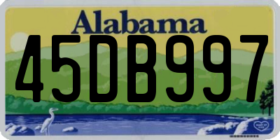 AL license plate 45DB997