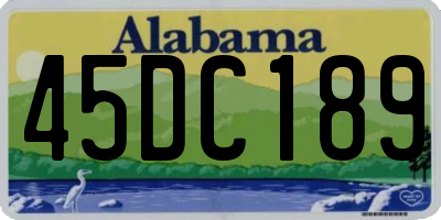 AL license plate 45DC189