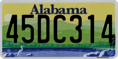 AL license plate 45DC314