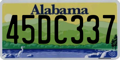 AL license plate 45DC337