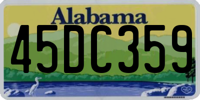 AL license plate 45DC359