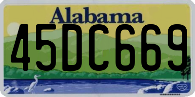 AL license plate 45DC669