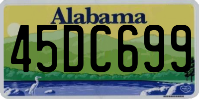 AL license plate 45DC699