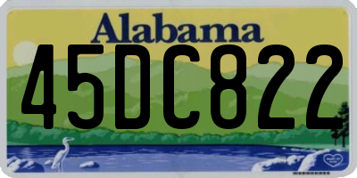 AL license plate 45DC822