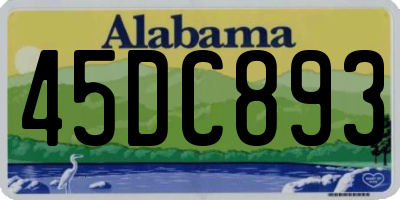 AL license plate 45DC893