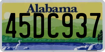 AL license plate 45DC937