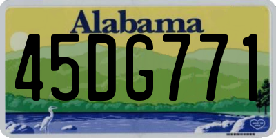 AL license plate 45DG771