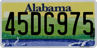 AL license plate 45DG975