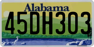 AL license plate 45DH303