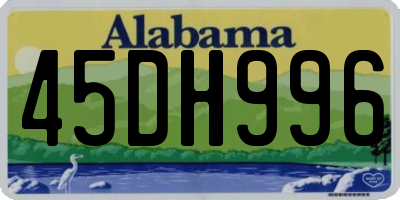 AL license plate 45DH996