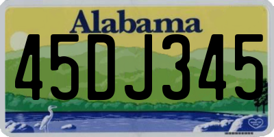 AL license plate 45DJ345