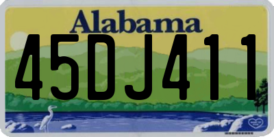 AL license plate 45DJ411