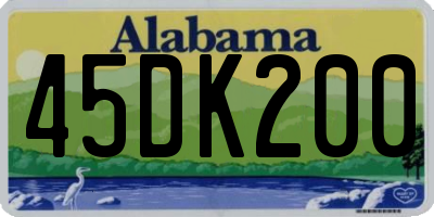 AL license plate 45DK200
