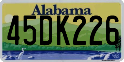 AL license plate 45DK226