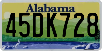 AL license plate 45DK728