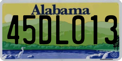 AL license plate 45DL013