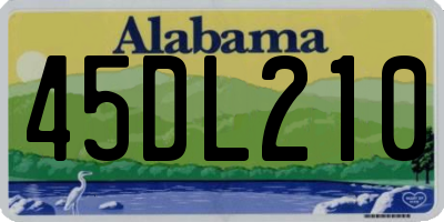 AL license plate 45DL210