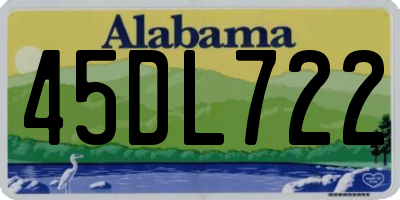 AL license plate 45DL722