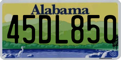 AL license plate 45DL850