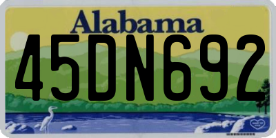 AL license plate 45DN692