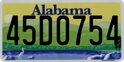 AL license plate 45DO754