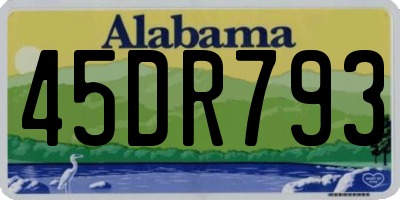 AL license plate 45DR793