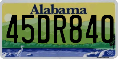 AL license plate 45DR840