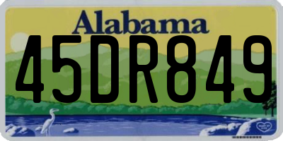 AL license plate 45DR849