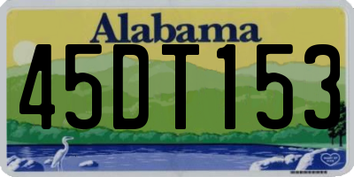AL license plate 45DT153