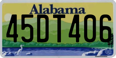 AL license plate 45DT406