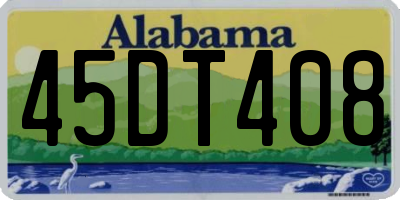 AL license plate 45DT408