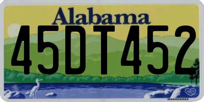 AL license plate 45DT452