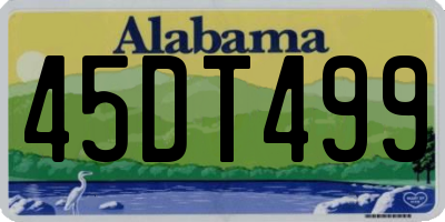 AL license plate 45DT499