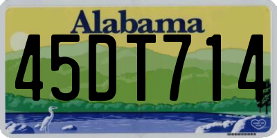 AL license plate 45DT714