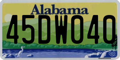 AL license plate 45DW040