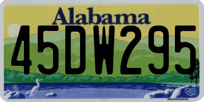 AL license plate 45DW295