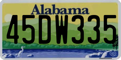 AL license plate 45DW335