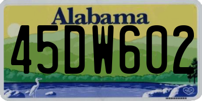 AL license plate 45DW602