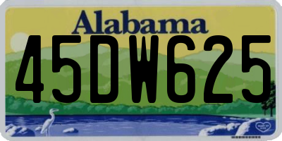 AL license plate 45DW625